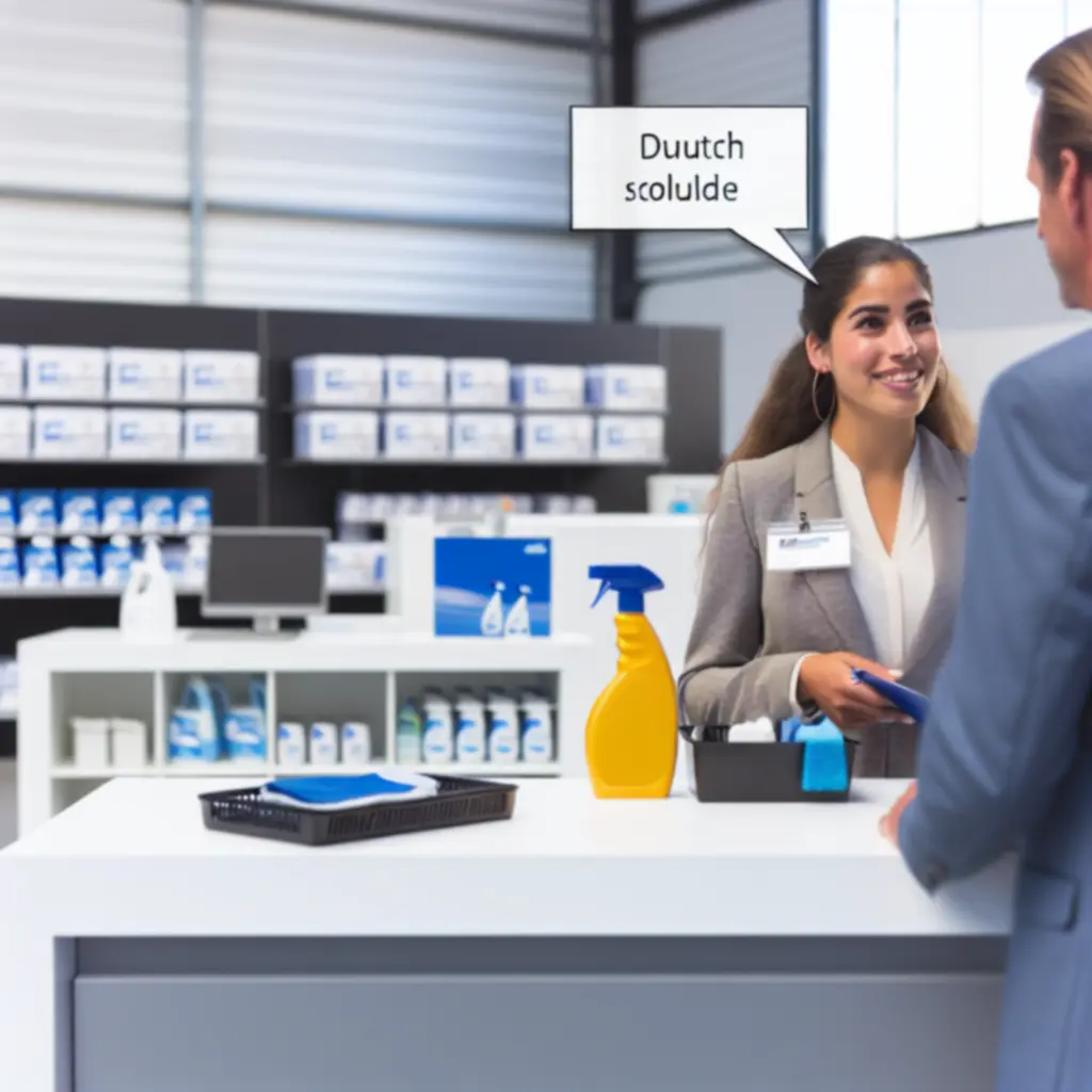 Klantenservice-adviseur geeft persoonlijk advies over schoonmaakoplossingen